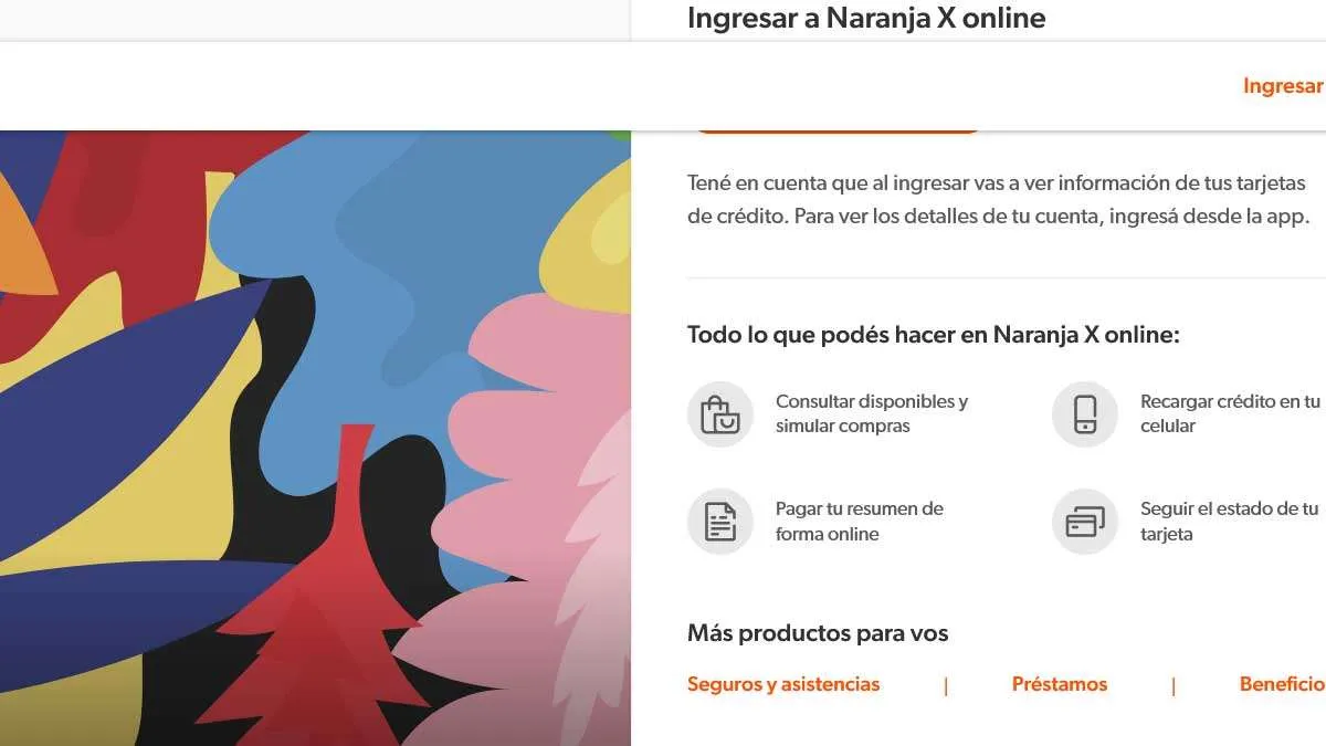 tarjeta naranja x